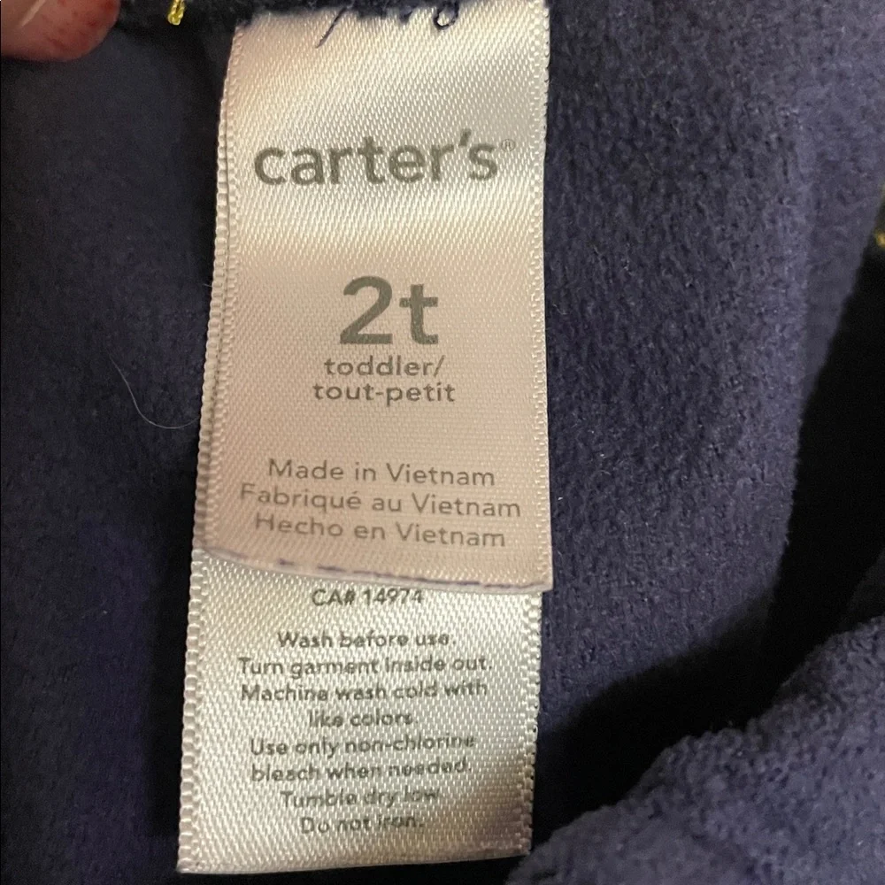 Carter’s flannel navy blue elastic waist pants 2T